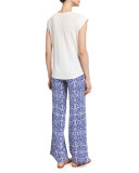 Aryn Printed Wide-Leg Silk Pants