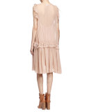 Beaded Grecian Crepe Dress