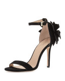 Jules Floral 100mm Sandal, Black