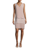 Belinda Sleeveless Tiered Dress, Rose