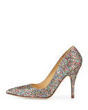 licorice too glitter point-toe pump