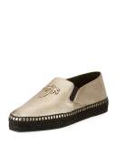Sporty Metallic Palm Espadrille, Gold