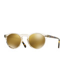 Gregory Peck 47 Round Sunglasses, Yellow