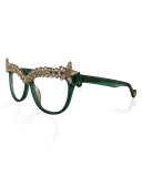 Decadent Ones Cat-Eye Optical Frames, Jade