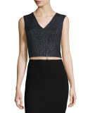 Sleeveless Animal-Print Jacquard Top
