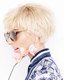 Wood-Temple Cat-Eye Sunglasses, Gold