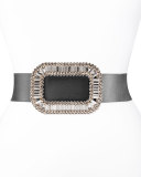 Pilgrim Crystal-Buckle Belt, Black/Clear