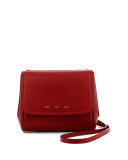 Sabrina Calfskin Saddle Bag, Red