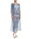 Embroidered Caftan Coverup