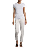 Linen-Blend Patchwork Cargo Pants