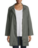 Coated Cotton Jacket W/Stand Collar