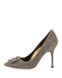 Hangisi 105mm Glitter Fabric Pump, Bronze