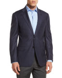 G-Line Windowpane Two-Button Sport Coat, Navy