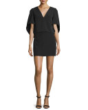 High-Waist Modern Mini Skirt, Black