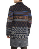 Tribal Pattern Single-Breasted Coat