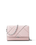 Yasmeen Small Quilted Leather Clutch Bag, Cameo