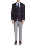 Check Dress Shirt, White/Blue
