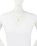 Pavé Diamond & Pink Sapphire Flamingo Charm Necklace