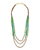 Green & Turquoise Howlite Multi-Strand Necklace