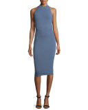 Agdal Sleeveless Midi Sheath Dress, Chambray