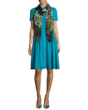 Short-Sleeve Dondi Pleated Dress, Bay