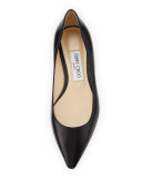 Romy Leather Ballerina Flat, Black