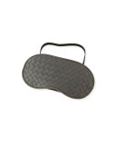 Intrecciato Leather Sleep Mask, Light Gray