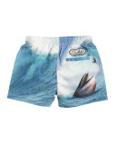 Niko Surfer-Meets-Whale Swim Trunks, Blue Pattern, Size 18 Months-14