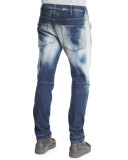 5620 3D Washed Out Slim Denim Jeans, Moon Wash Restore