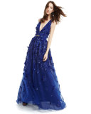 Sleeveless Embellished-Tulle Gown, Imperial
