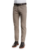 Five-Pocket Cotton-Linen Pants, Tan