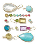 18k Gold Lollipop Drop Earrings, Turquoise