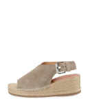 Sienna Crisscross Espadrille Wedge Sandal, Gray