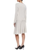 Paneled Twirl Skirt, Silver Cloud