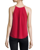 Amarey Silk Tank Top, Ruby