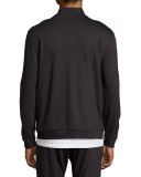 Diamond Jacquard Zip-Up Sweat Jacket, Charcoal