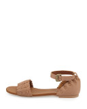 Jane Scalloped Ankle-Wrap Sandal