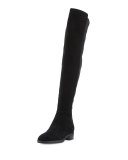 Caitlin Stretch Suede Over-the-Knee Boot, Black