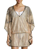 Phoenix Metallic Lace Caftan, Rose Gold