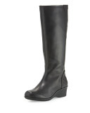 Arst Waterproof Wedge Knee Boot, Black