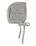 Cable-Knit Cotton-Blend Bonnet, Gray