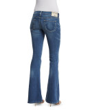Karlie Low-Rise Bell-Bottom Jeans, Authentic Blue