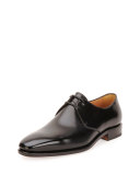 Nesio Tramezza Calfskin Lace-Up Oxford, Black