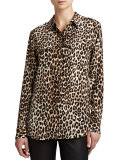 Signature Leopard-Print Slim Blouse