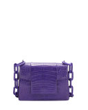 Crocodile Small Chain-Strap Shoulder Bag, Purple Matte