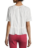 The Manor Lace-Inset Top, Off White