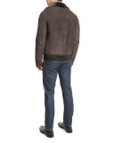 Dark-Wash Straight-Leg Denim Jeans, Blue