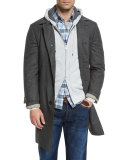 Wool Single-Breasted Coat, Lignite