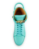 100mm Men's Leather High-Top Sneaker
