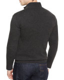 Nano-Cashmere 1/4-Zip Pullover, Charcoal